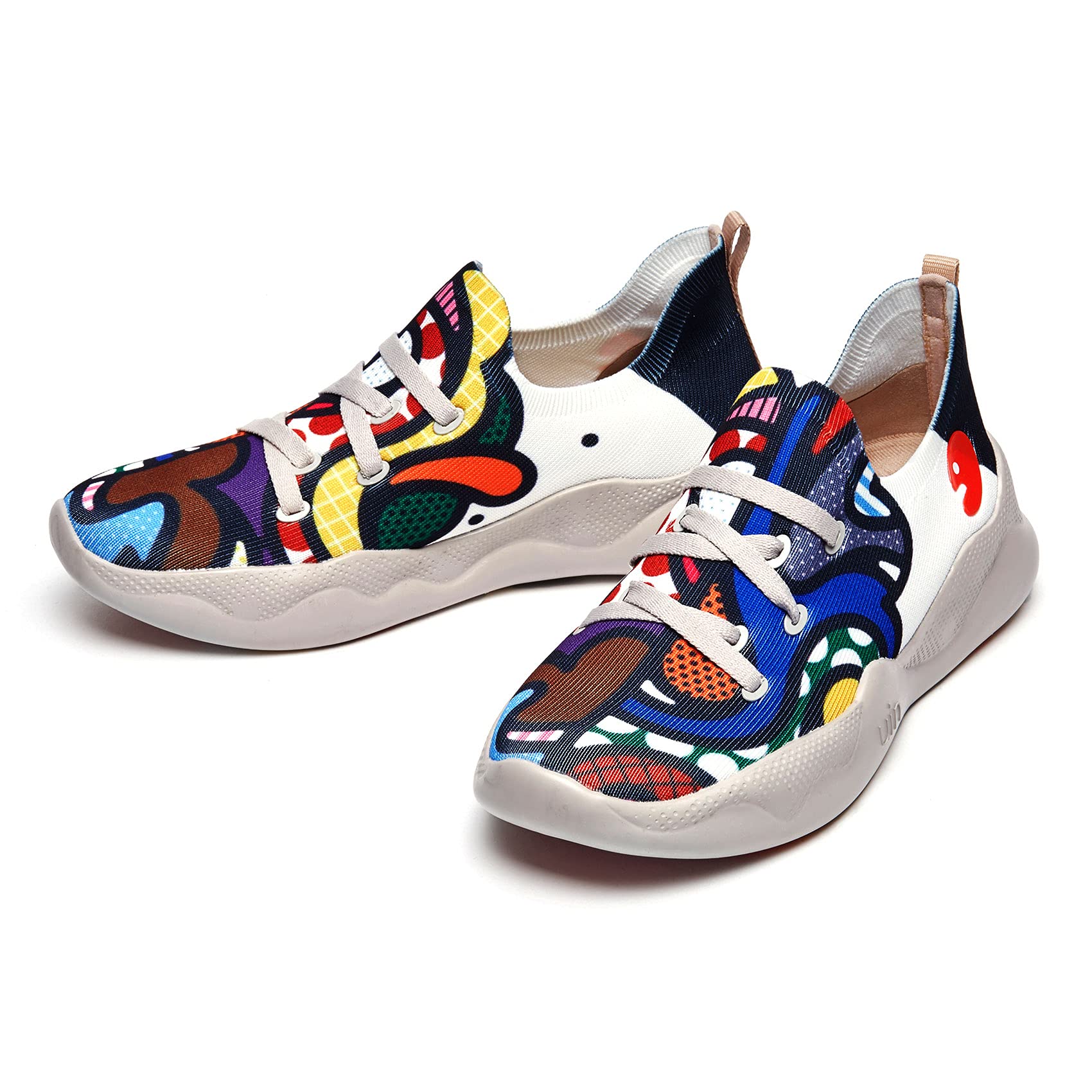 UIN Women's Fashion Sneakers - Lightweight Slip-On Walking Shoes for Women, Comfortable Casual Athletic Shoes with Artistic Paint Design, Perfect for Travel, Work & Everyday Wear