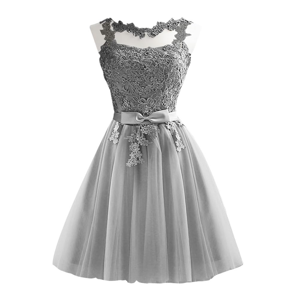 Holibanna Floral Lace Strapless Bridesmaid Dress - Short Prom Evening Gown for Women, Slim Wedding Pageant Dress - Perfect for Bridal Parties, Cocktail Events & Formal Occasions