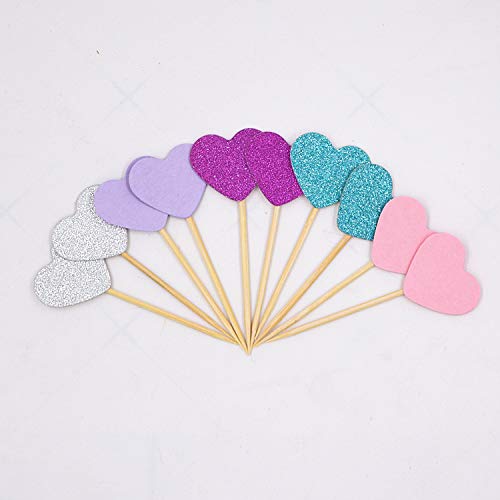 Flairs New York Party Decorations - Pink Mini Hearts Cupcake Toppers (10-Pack) | Perfect for Birthday, Wedding & Baby Shower Celebrations