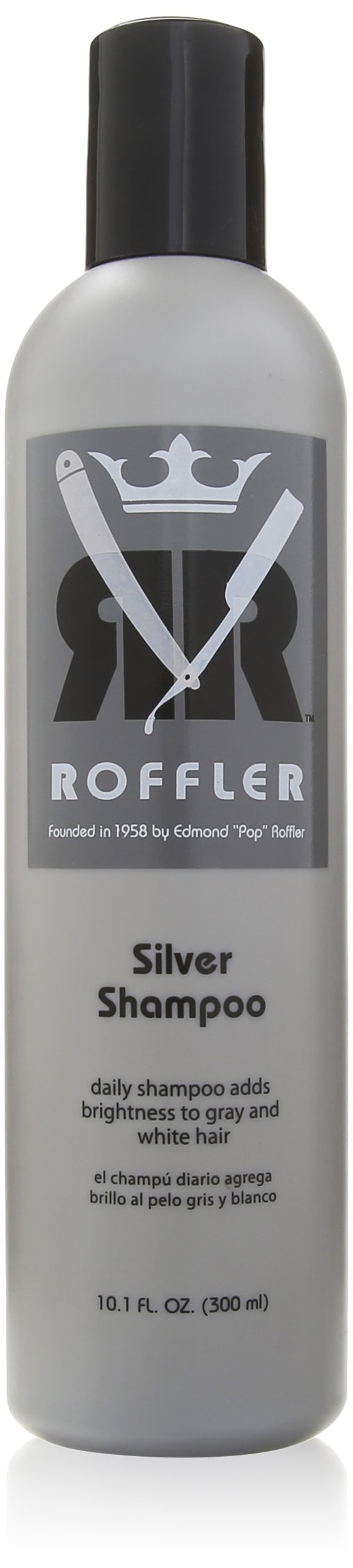 Roffler Silver Shampoo 10.1oz for Gray & Blonde Hair - Purple Toning Shampoo to Neutralize Brassy & Yellow Tones - Sulfate-Free & Vegan Hair Care - Perfect for Color-Treated & Highlighted Hair at Home or Salon Use