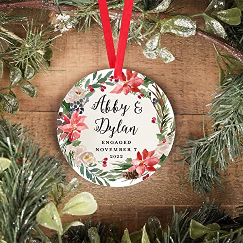 Poinsettias Engaged Ornament