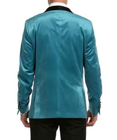 Enzo Collection Turquoise Velvet Slim Fit Shawl Lapel Tuxedo Blazer for Men - Perfect for Weddings, Prom & Formal Events | Luxury Velvet Dinner Jacket