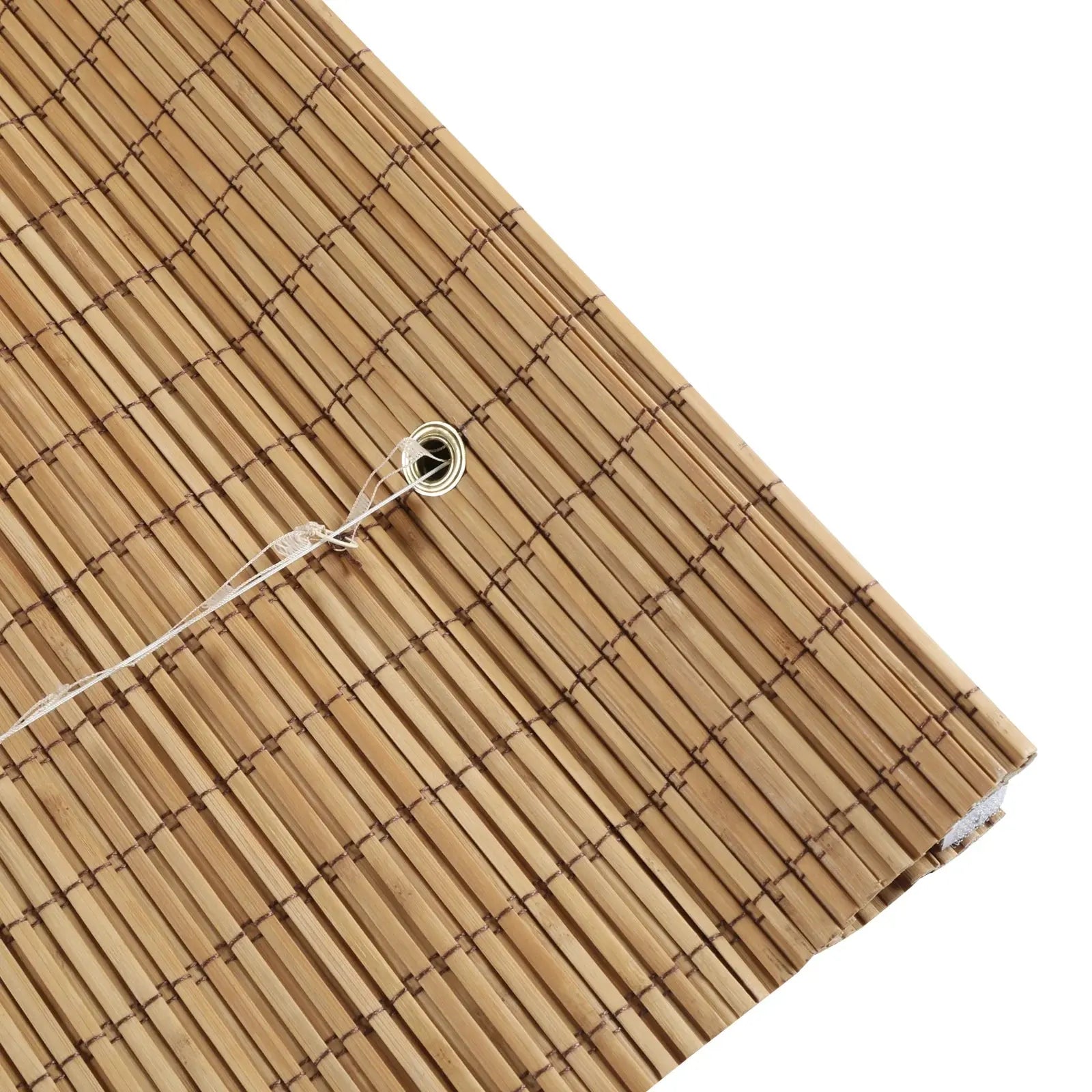 Sybil Bamboo Roman Shade in Flax - Natural Eco-Friendly Window Treatment for Living Room & Bedroom