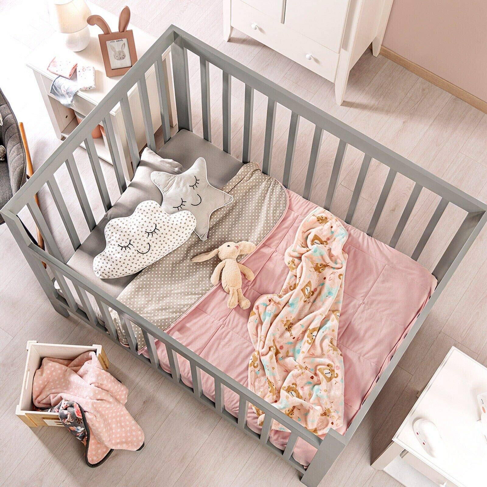 **Pink Moon Stars Clouds 4-Piece Crib Bedding Set for Baby Girls - Soft Nursery Decor for Sweet Dreams & Cozy Sleep**