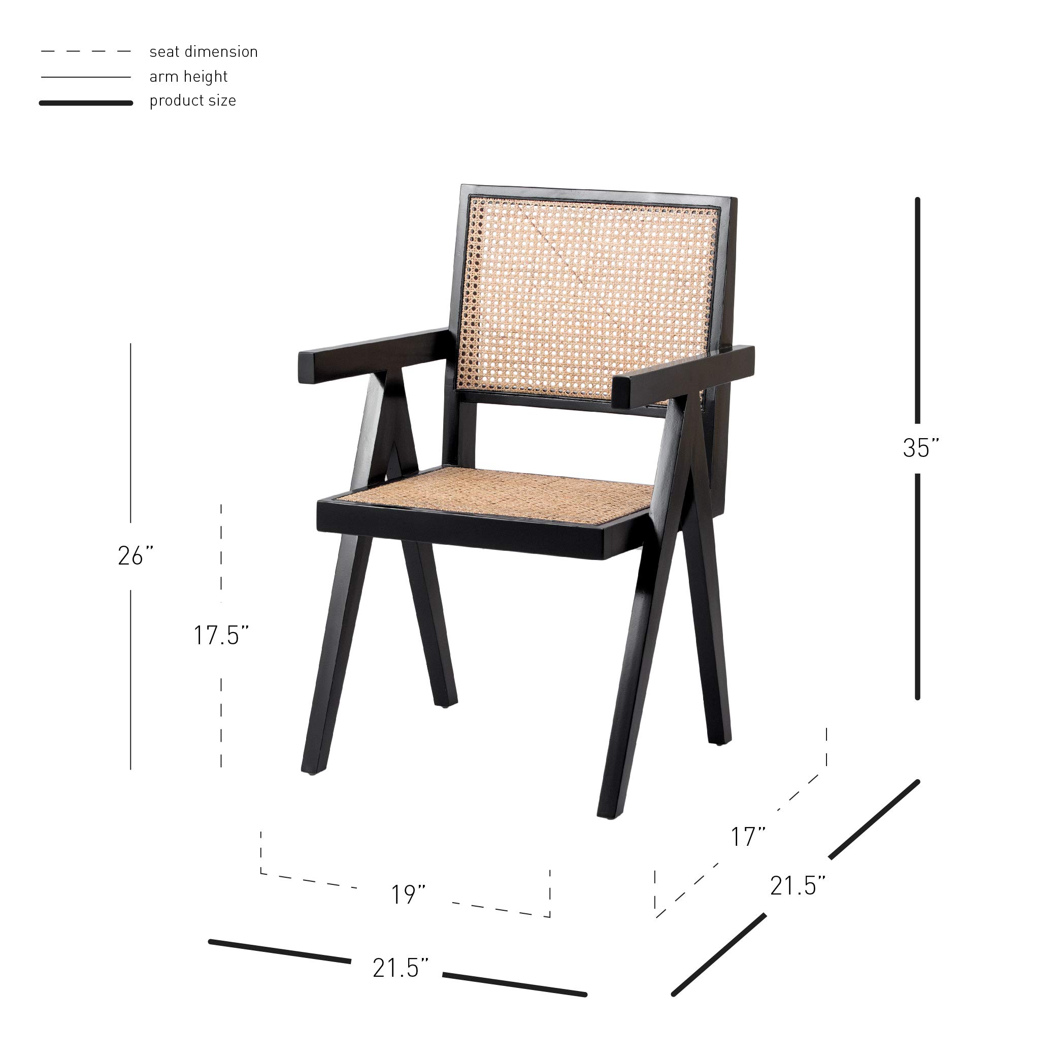 NPD Furniture and More Bordeaux Dining Chair - Natural Wood Finish - Modern Farmhouse Style - Perfect for Dining Room, Kitchen, or Breakfast Nook