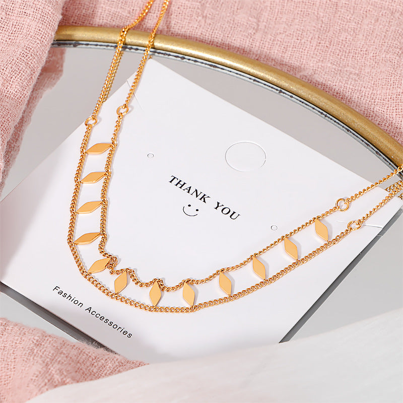 18K Gold Sequin Layering Choker Necklace for Women - Elegant Clavicle Chain with Sparkling Crystals | Perfect for Parties, Weddings, and Date Nights (P555)