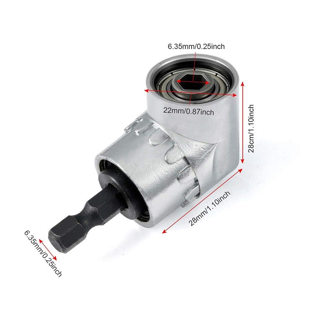 2Pcs 105 Degree 1/4 Inch Right Angle Drill Adapter Hex Shank Angled Bit Holder Power Drill Tool (1Pc Short & 1Pc Long) + 1Pc Flexible Angle Extension Bit Kit for Screwdriver & Drill - Perfect for Tight Spaces, DIY Projects, and Professional Construction Work