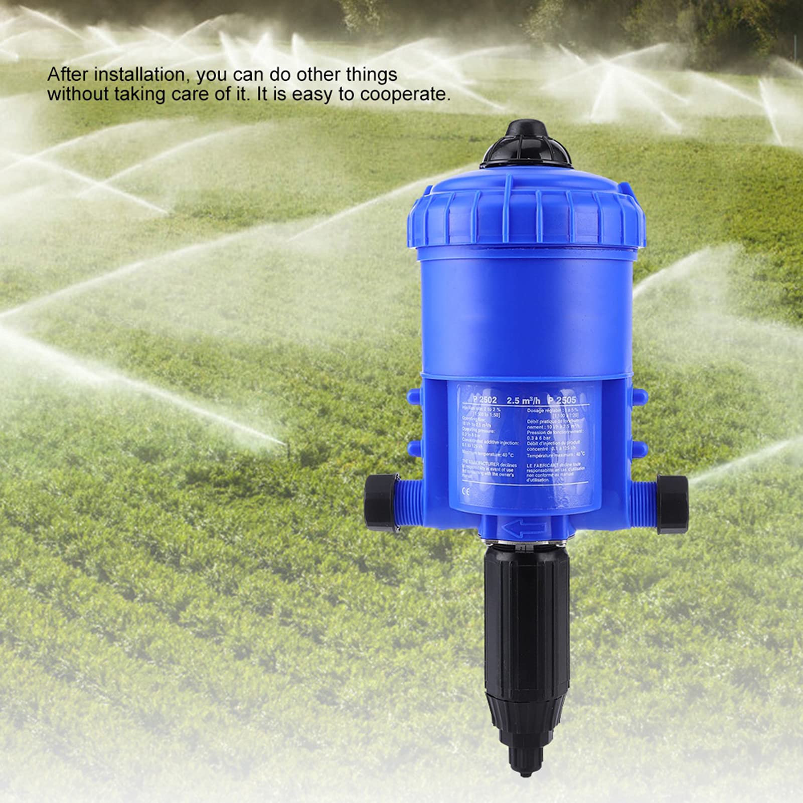 Automatic Drip Irrigation Fertilizer Injector Pump - 0.2% to 2% Adjustable Dosing for Gardening, Flowers & Livestock | Water-Powered Chemical Dispenser | Easy Installation | Perfect for Greenhouses, Farms & Hydroponics