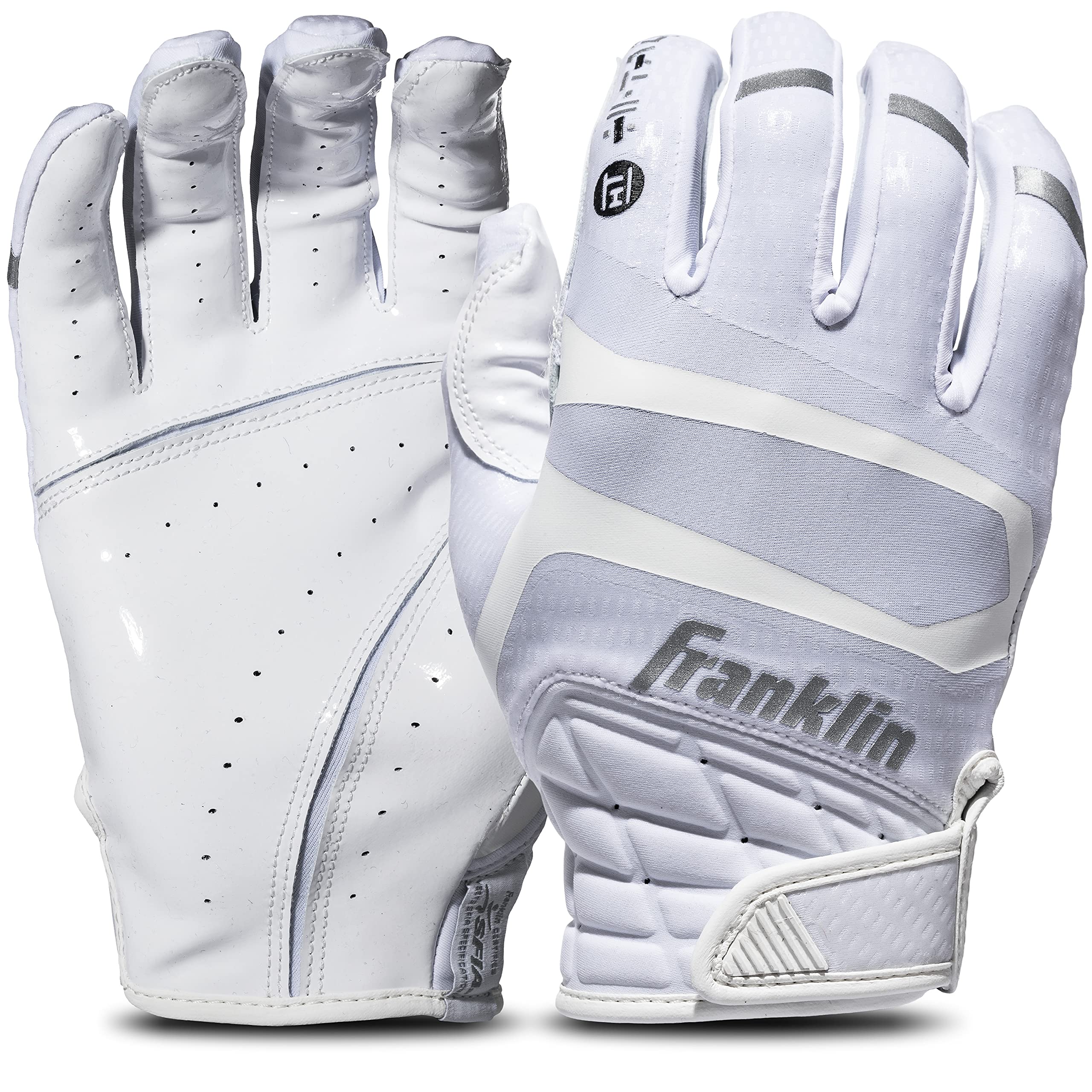 Franklin Sports Football Receiver Gloves for Adults & Youth - SFIA Approved High Grip Performance Gloves with Hi-Tack Technology - Perfect for Training, Games and All Weather Conditions