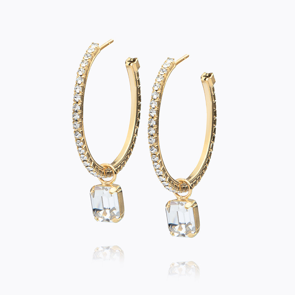 Lydia Crystal Loop Earrings for Women - Elegant Dangle Hoop Earrings for Party, Wedding & Everyday Wear