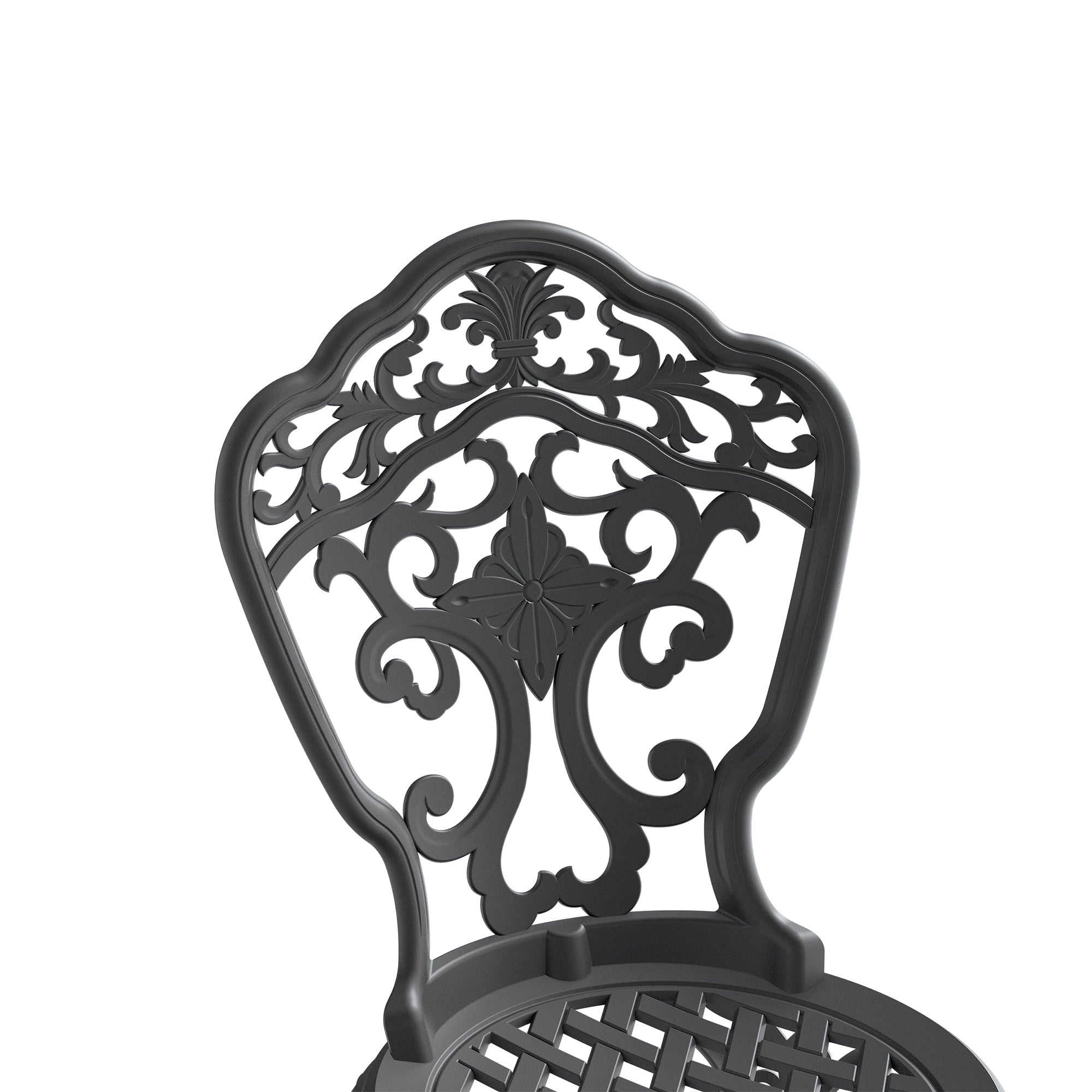 2-Pack Cast Aluminum Patio Dining Chairs with Black Frame - Durable Outdoor Furniture for Garden, Poolside & Backyard Dining