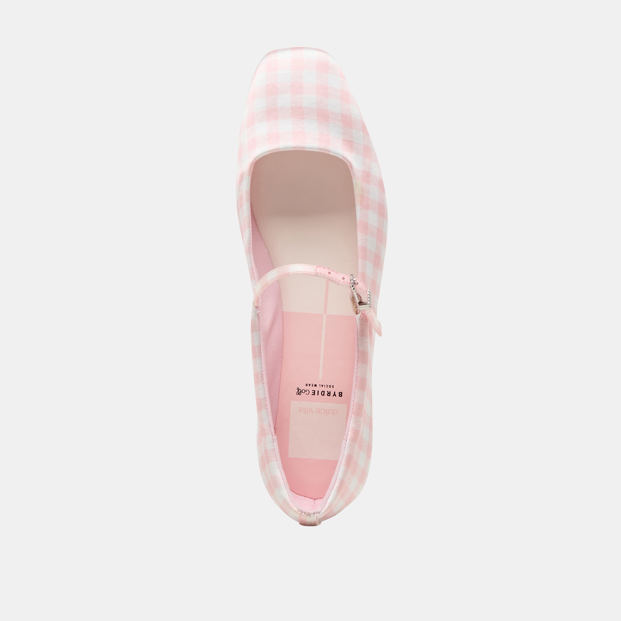REYES X BYRDIE Golf Wide Ballet Flats - Pink Plaid Gingham Slip-On Shoes for Women | Comfortable & Stylish for Casual Wear, Office, and Golf Outings