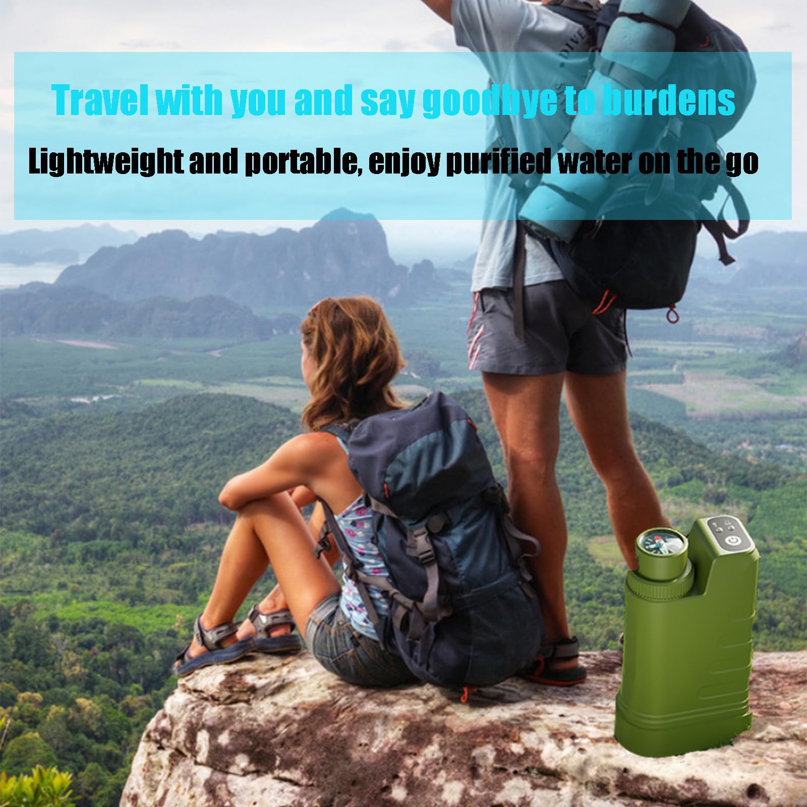 Portable Electric Water Filter Purifier - Survival & Camping Essential for Travel, Backpacking, Hiking, and Emergency Preparedness | Clean Drinking Water Anywhere