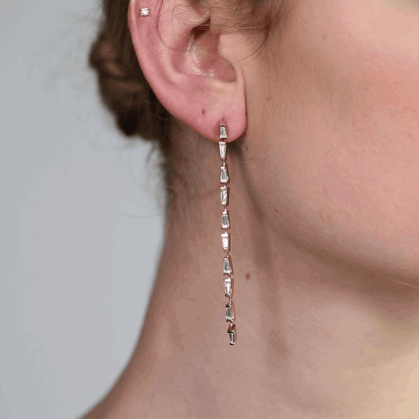 Chrysler Drop Earrings for Women - Elegant Dangling Earrings with Crystal Accents - Perfect for Parties, Weddings & Evening Events