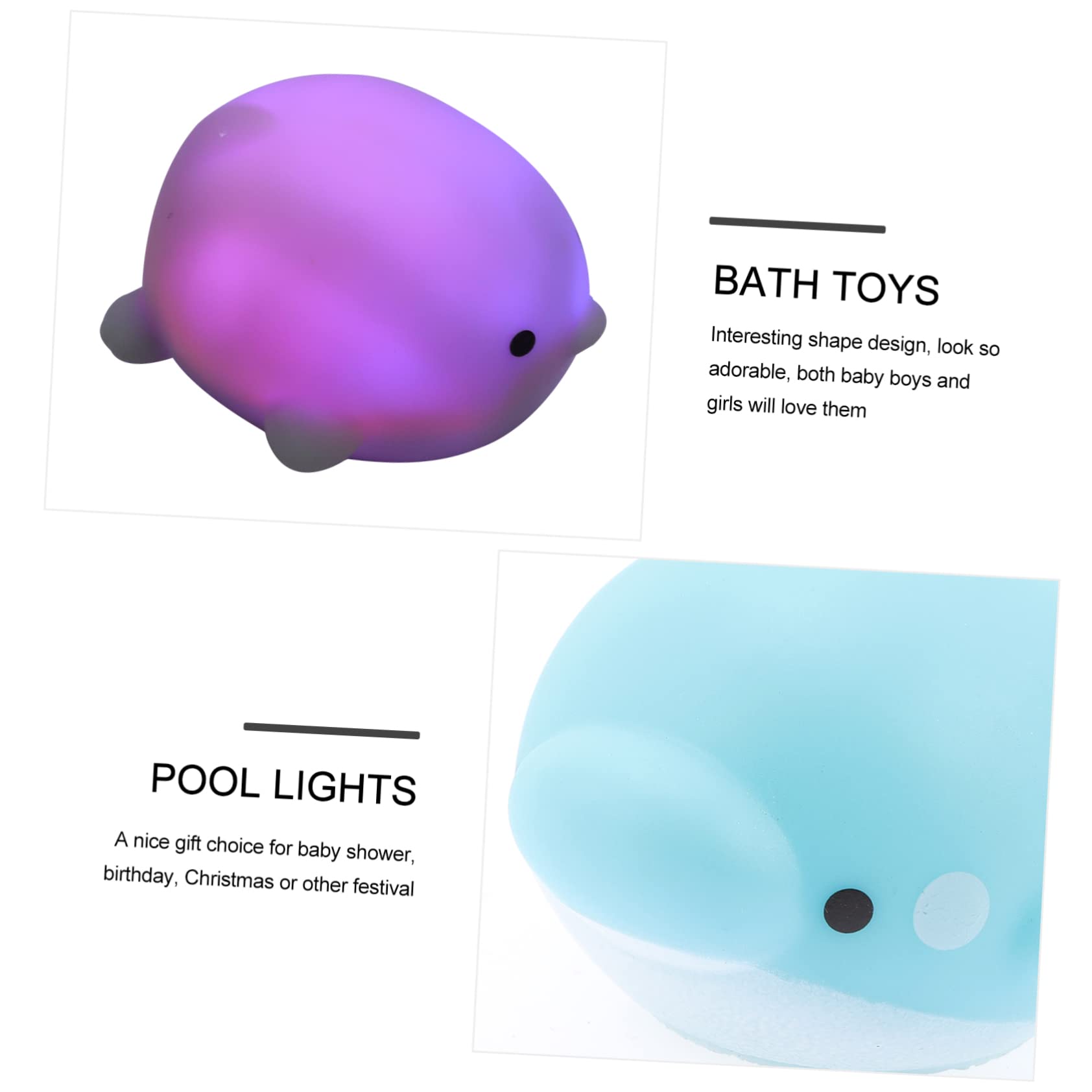 FAVOMOTO 12 Pack LED Bath Toys for Kids - Glow in The Dark Floating Water Toys for Bathtub Fun, Sensory Play & Pool Party - Perfect Toddler Bath Time & Swimming Pool Accessories