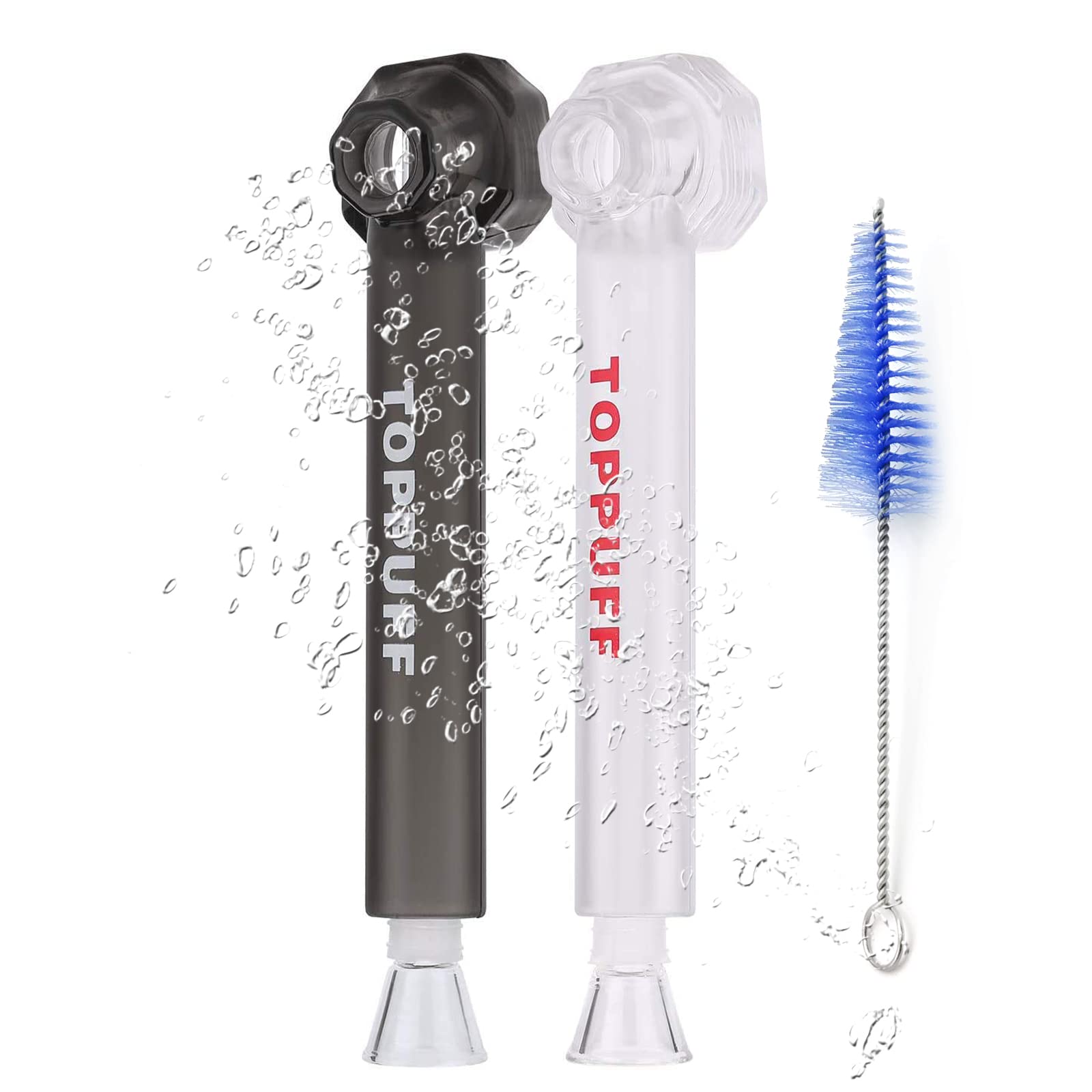 2 Pack Portable Water Straw Kit with Cleaning Brush (Black/White) - Lightweight Camping & Hiking Water Filter for Outdoor Adventures, Emergency Preparedness, and Travel Essentials