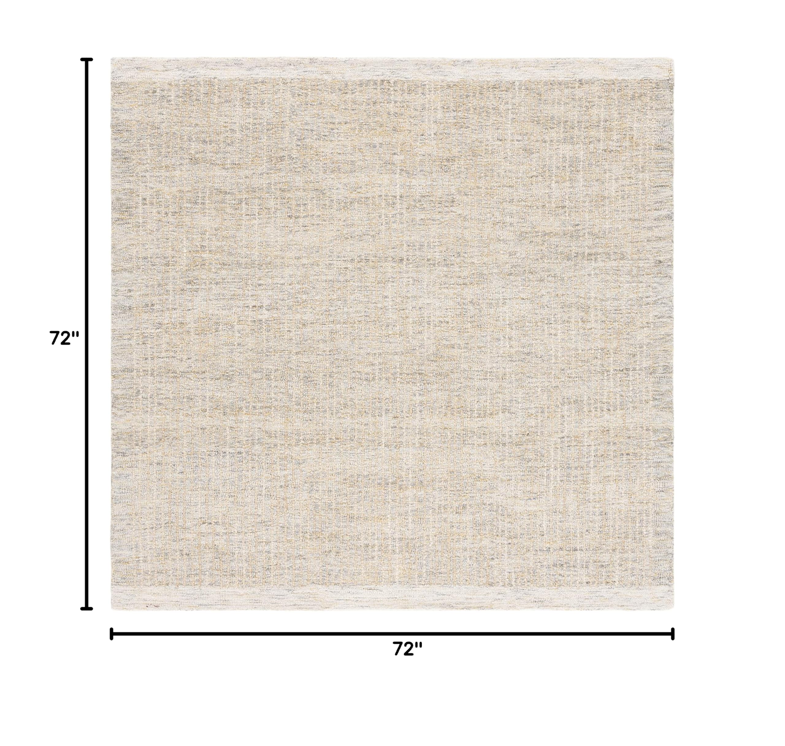 SAFAVIEH Metro Collection 6'x6' Square Ivory Grey Wool Area Rug - Handmade Premium Living Room, Dining Room & Bedroom Rug for Cozy Home Decor