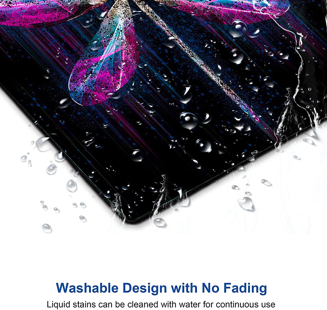 Premium Purple Dragonfly Mouse Pad - Non-Slip Rubber Base, Waterproof Square Mouse Mat for Office & Home Use - Perfect for Laptop, PC, Gaming & Work Desks