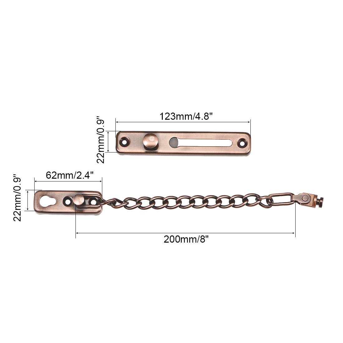uxcell Spring-Loaded Chain Door Guard Lock - Anti-Theft Security Latch with Copper Finish for Home, Apartment & Office Safety | Perfect for Front Doors, Back Doors & Rental Properties