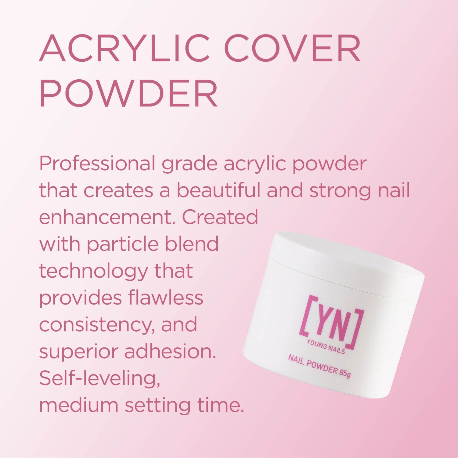 Young Nails Acrylic Cover Powder - Bare 2.99oz - Professional Nail Extension & Manicure Kit for Salon & Home Use - Perfect for Acrylic Nails, French Tips & Nail Art Designs