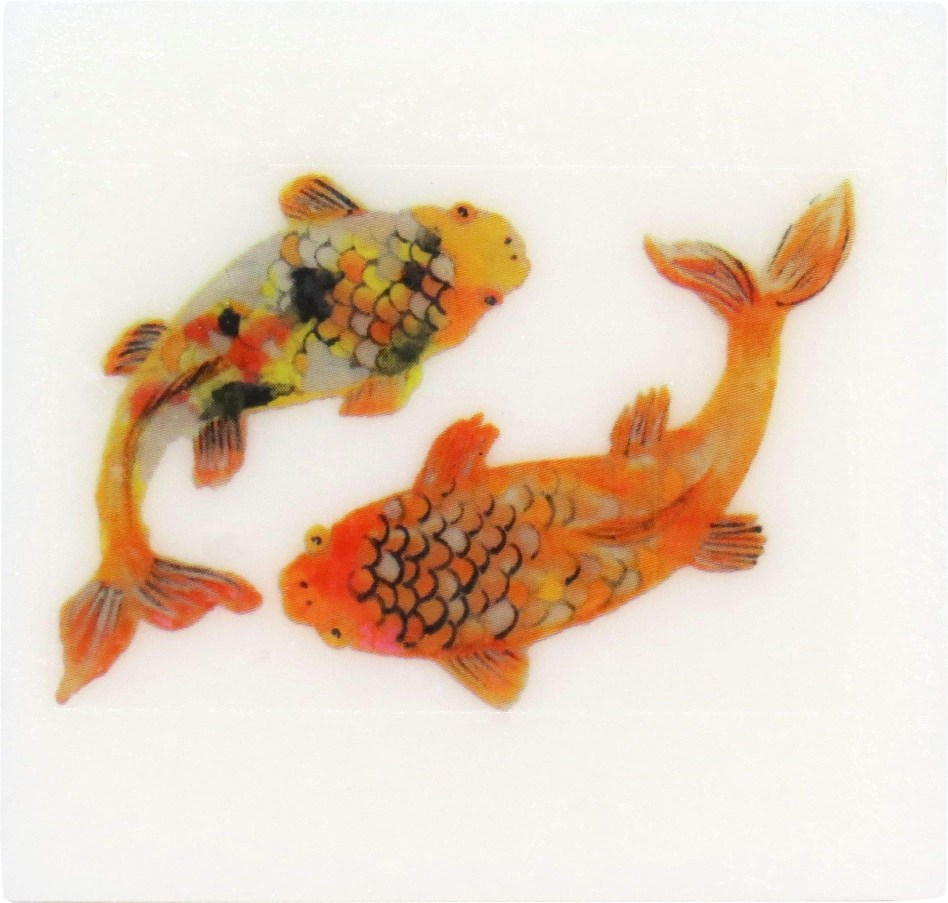 Ruby Red Grapefruit Scented Glycerin Soap with Koi Fish Design - Natural Handmade Soap for Dry Skin, Gift Idea for Spa & Bath Relaxation