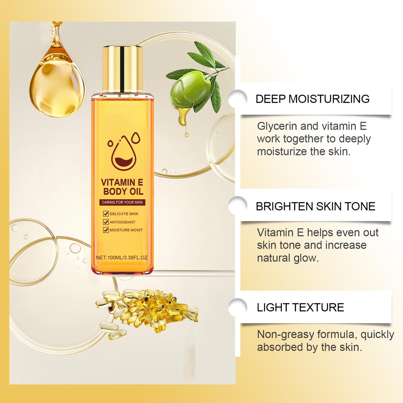 Organic Body & Face Oil - 100ml Natural Moisturizing Skincare for Hydration & Relaxation - Nourishing Oil for Men & Women - Perfect for Daily Skincare Routine & Massage Therapy