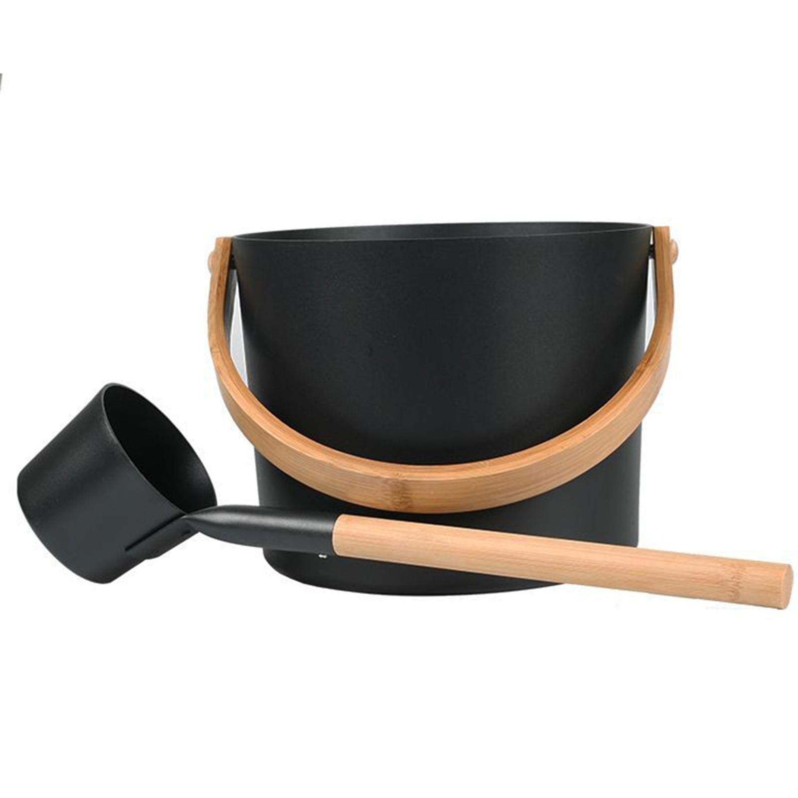 Premium 7L Aluminum Finnish Sauna Bucket Set with Ladle - Luxury Spa & Home Sauna Accessories for Relaxation & Detox