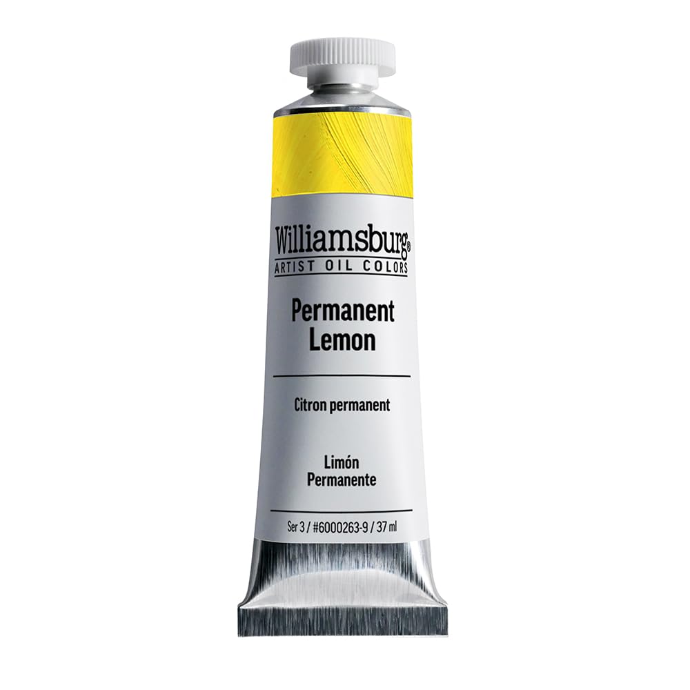 GOLDEN Williamsburg Artist Oil Colors - Permanent Lemon (37ml Tube) | Professional Semi-Opaque Oil Paint for Canvas Painting & Fine Art