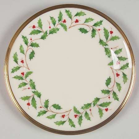 Lenox Holiday Bread & Butter Plates - Fine Bone China Dinnerware Set for 4, Elegant Floral Design - Perfect for Holiday Dinners, Tea Parties & Special Occasions