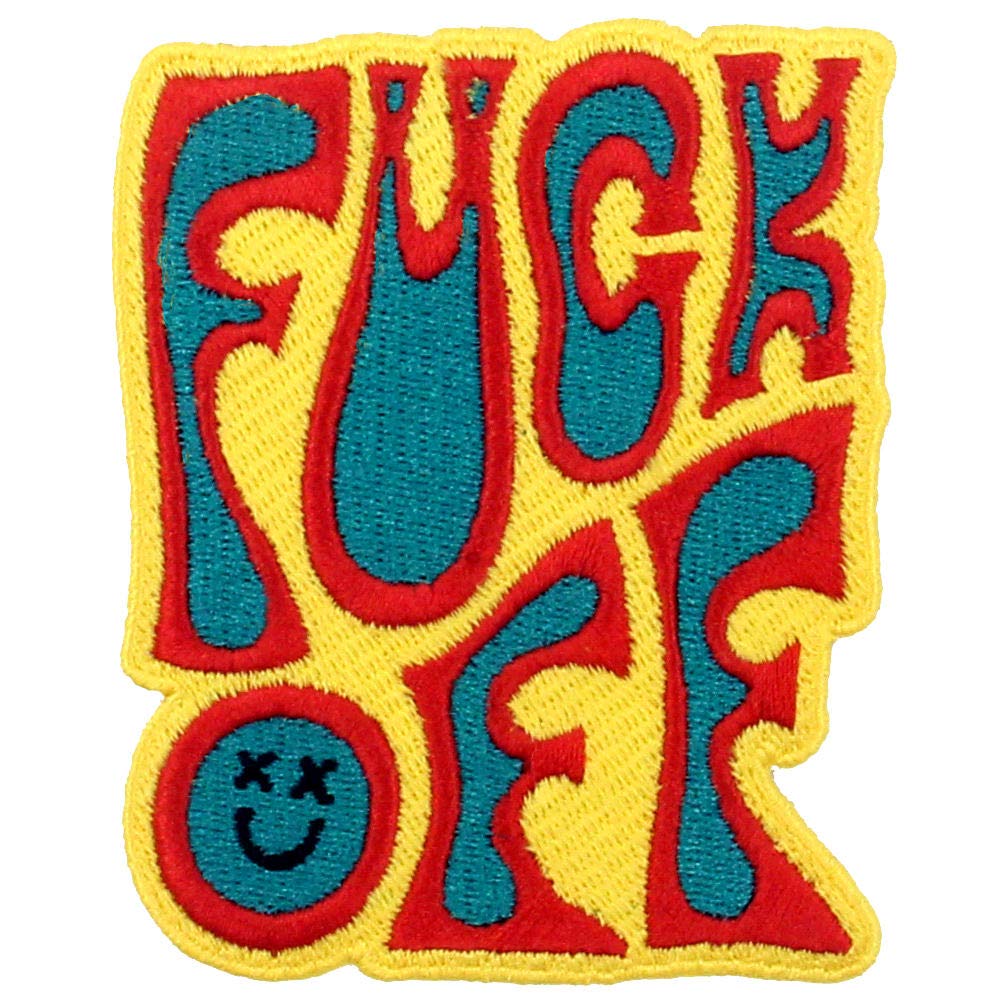 F*ck Off Patch - Embroidered Biker Applique for Jackets & Vests - Iron On or Sew On Emblem - Perfect for Motorcycle Gear, Denim & DIY Projects