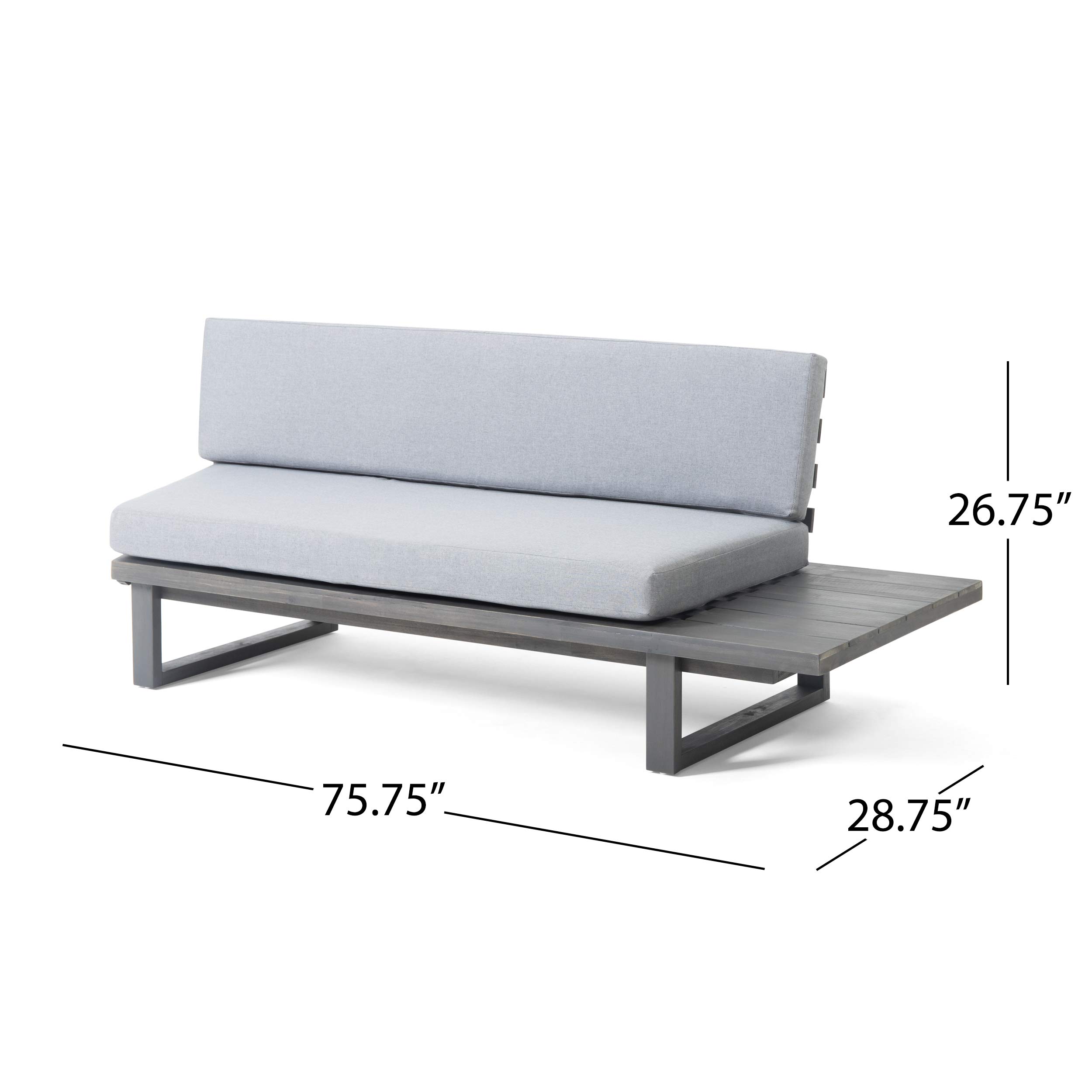 Premium 5-Piece Outdoor Acacia Wood Sectional Sofa Set with Water-Resistant Cushions - Dark Gray & Gray Patio Furniture for Backyard, Poolside & Garden Relaxation | Durable Weatherproof Outdoor Seating
