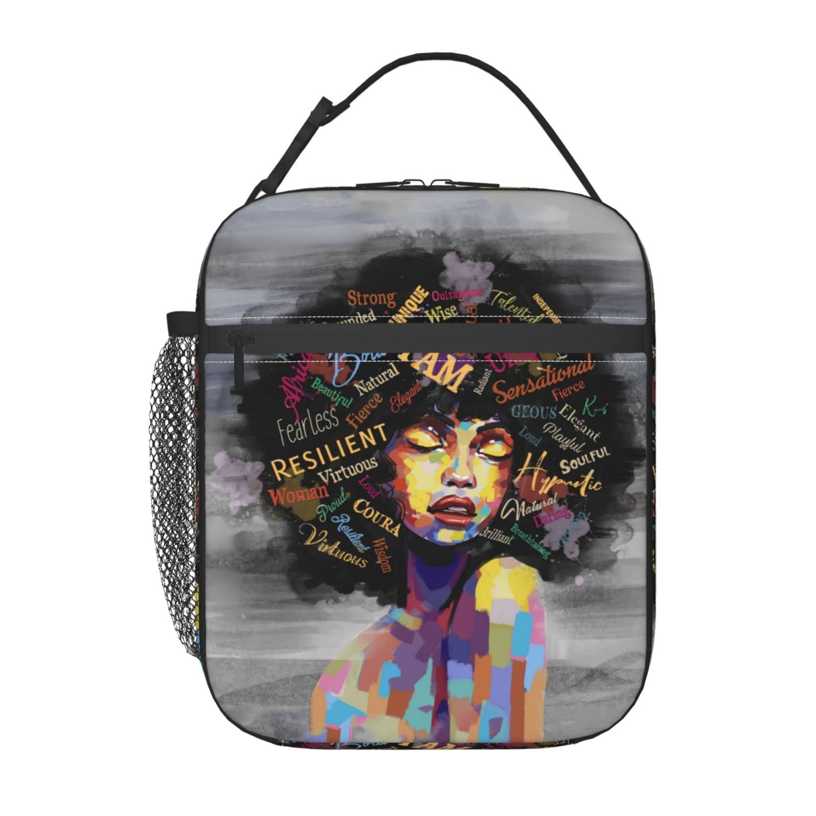 Stylish Insulated Lunch Bag for Women & Girls - Reusable Black Lunch Tote for Work, School, Travel & Picnics | Perfect for Office, Commuting & Outdoor Activities