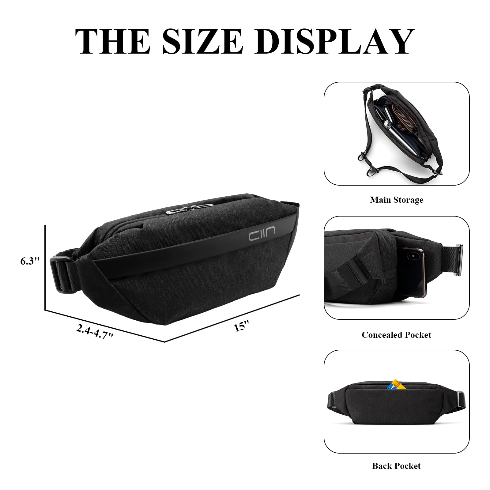 NIID Men's Sling Bag Crossbody - 4.5L Water-Resistant Lightweight Chest Shoulder Fanny Pack for Everyday Carry | Perfect for Tactical Use, Travel, Work & Outdoor Activities