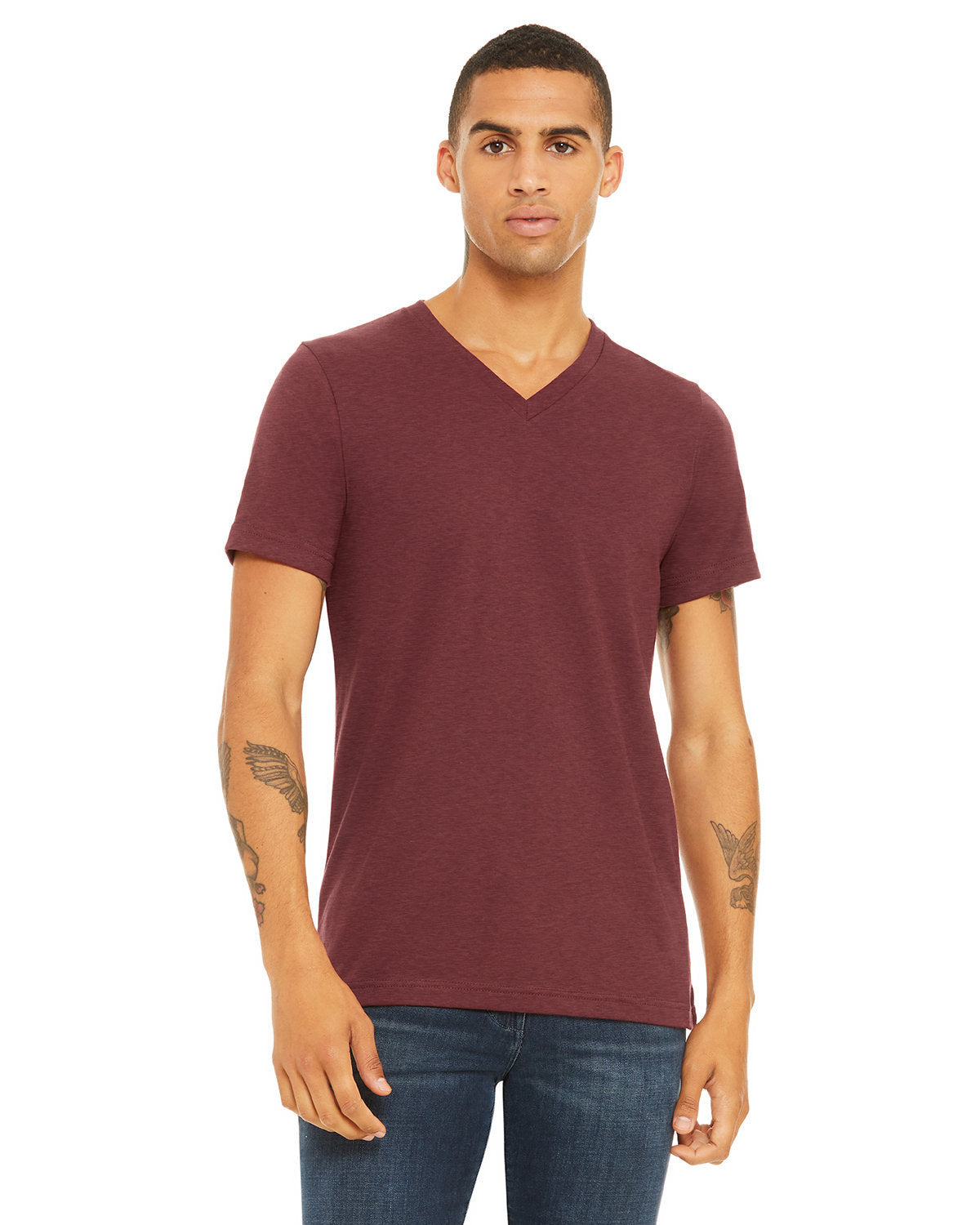 Bella + Canvas 3005CVC Unisex CVC Jersey V-Neck T-Shirt - Soft Cotton Blend Tee for Men & Women - Perfect for Casual Wear, Layering & Everyday Comfort