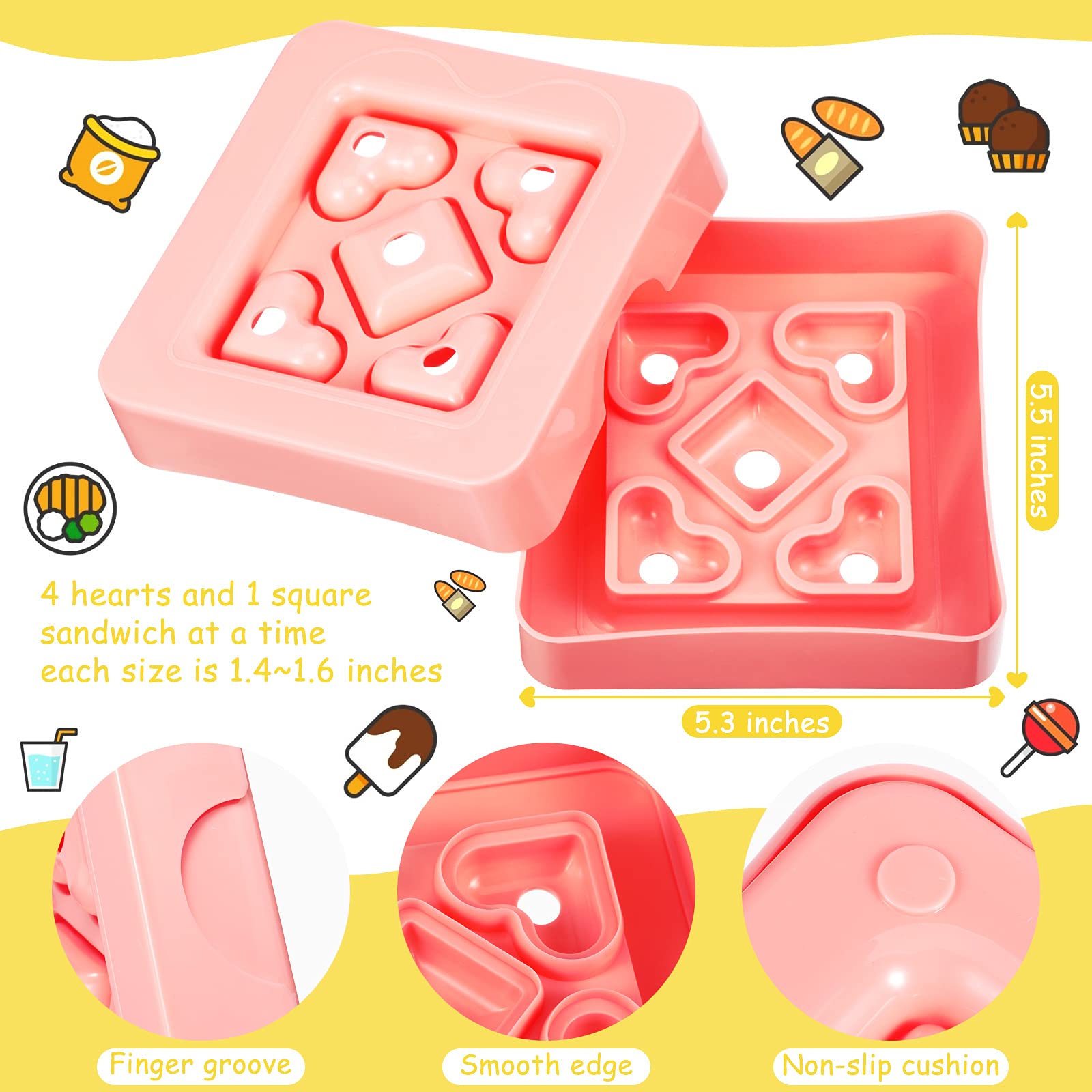 9-Piece Mini Sandwich Cutter Set - Fun Shapes for DIY Bento Box, Fruits & Vegetables - Crust Remover & Sealer for Kids Lunch - Perfect for School, Picnics & Party Snacks