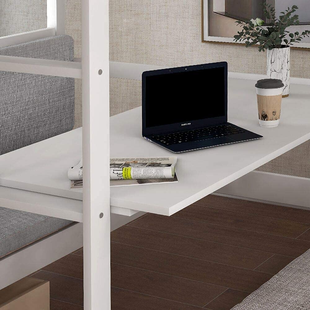 Twin Wood Loft Bed with Storage Drawers & Desk - Convertible Kids & Teens Bed Frame, No Box Spring Needed - Perfect for Small Bedrooms, Dorms & Space-Saving Solutions