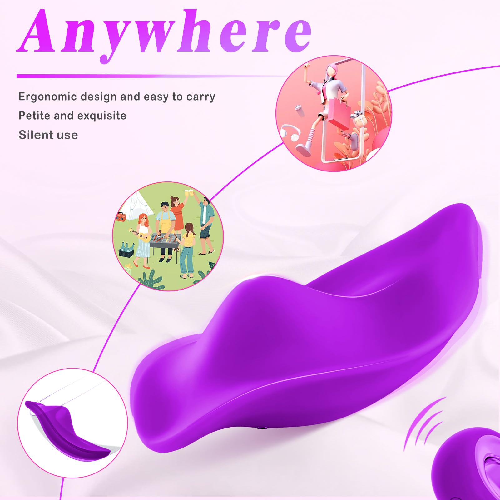 Remote Control Wearable Panty Vibrator for Women & Couples - 12 Powerful Vibration Modes, Quiet Rose Design - Perfect for Discreet Public Play, Couples Foreplay & Solo Pleasure