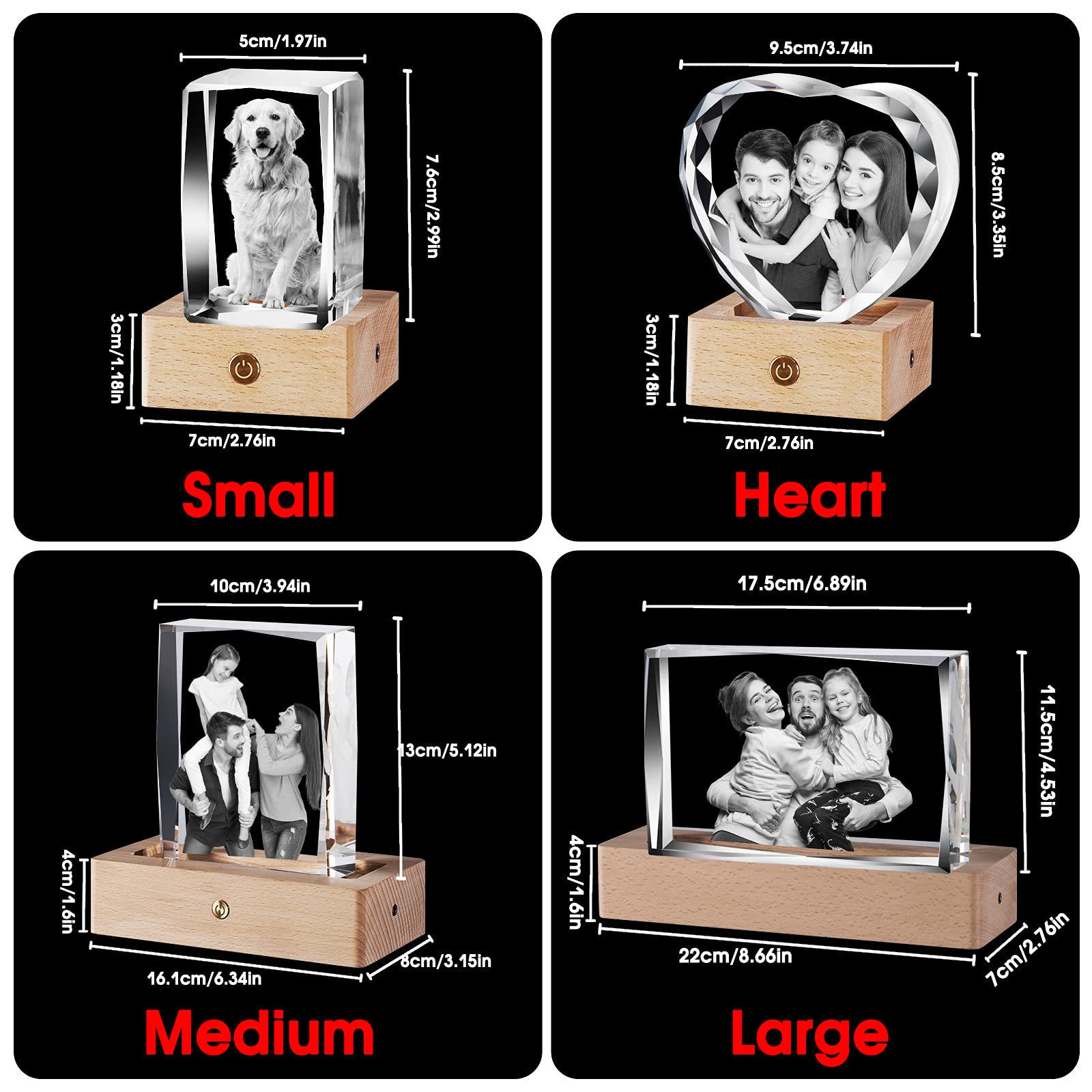 Personalized 3D Crystal Photo Cube - Custom Laser Engraved Picture Keepsake with Heart Design | Unique Christmas Gift for Loved Ones | Perfect for Anniversaries, Weddings & Special Occasions