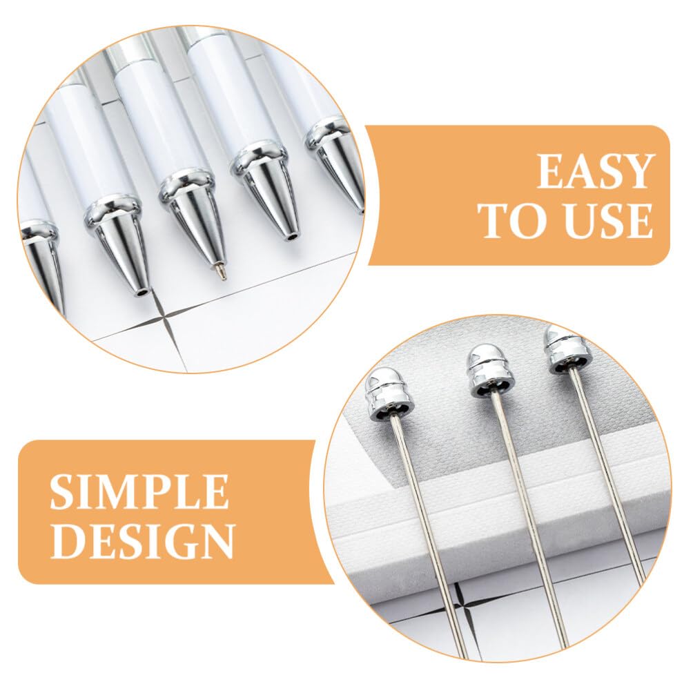 EXCEART 5-Pack Beadable Ballpoint Pens with Gel Ink - Retractable DIY Craft Pens for Office, School & Gift Making | Perfect for Jewelry Design, Scrapbooking & Personalized Gifts