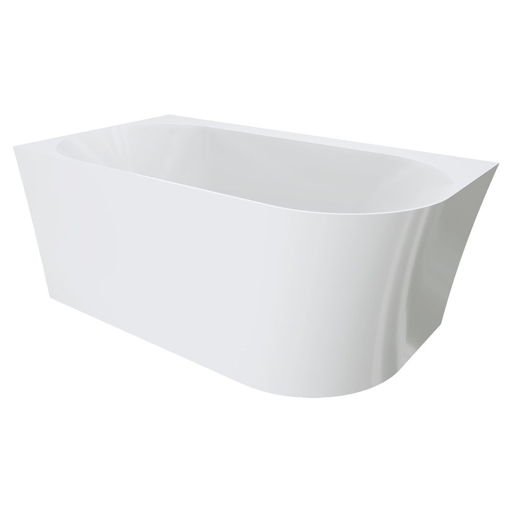 Fienza Chloe Acrylic Corner Bathtub 1400mm - Gloss White Freestanding Soaking Tub for Modern Bathroom | Spa Relaxation & Space Saving Design
