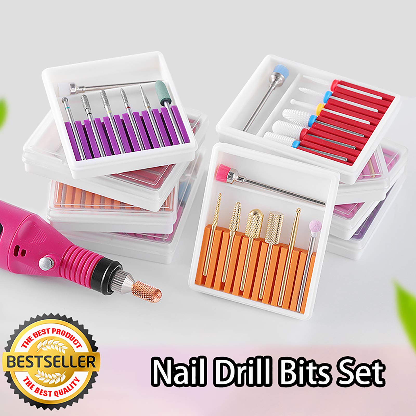 7 Pcs Professional Electric Nail Drill Bit Set - 3/32