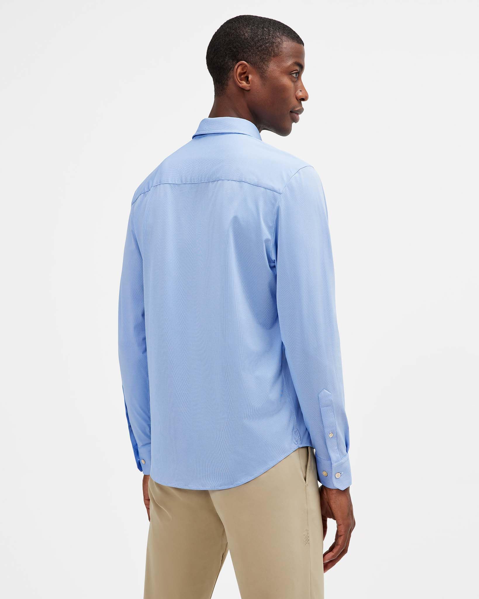 Rhone Men's Commuter Performance Dress Shirt - Wrinkle Resistant & Machine Washable Classic Fit Button Down Shirt for Business Casual & Office Wear