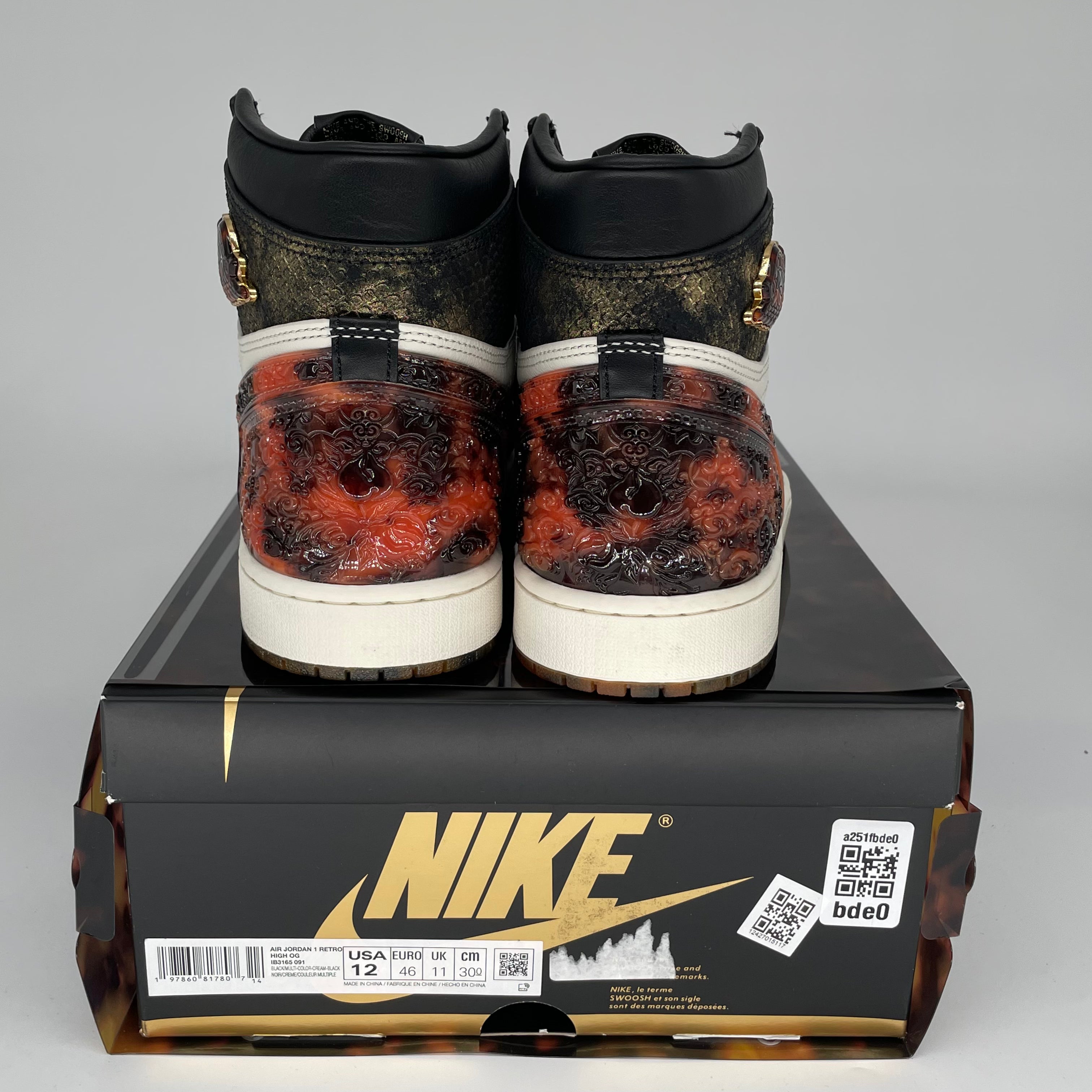AIR JORDAN 1 XUANWU Year of the Snake Sneakers - Men's Size 12 (IB3165-091) | Limited Edition Basketball Shoes for Collectors & Streetwear Fashion