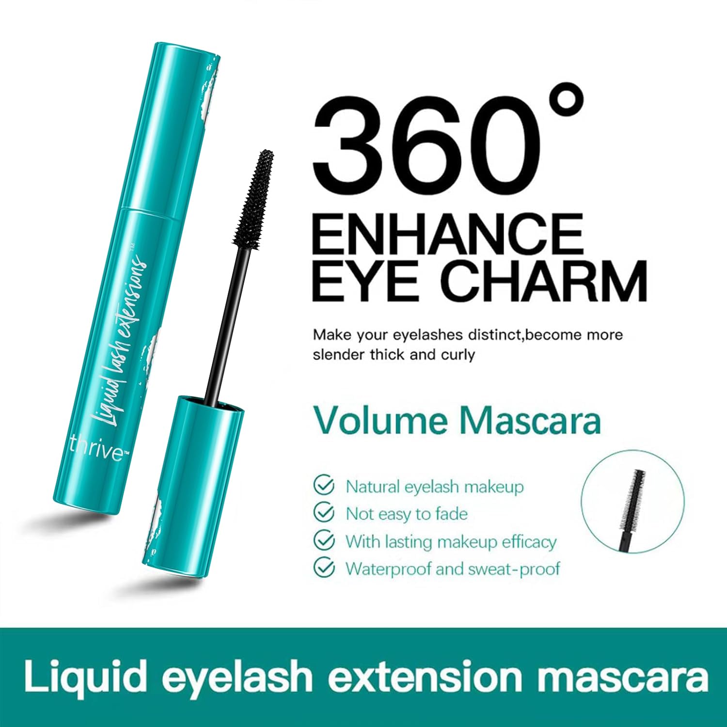 Brynn Thick & Slender Mascara - Volumizing & Lengthening Liquid Lash Extensions (10.7g/0.38oz) | Long-Lasting Black Mascara for Dramatic Lashes | Perfect for Date Night, Weddings & Special Occasions