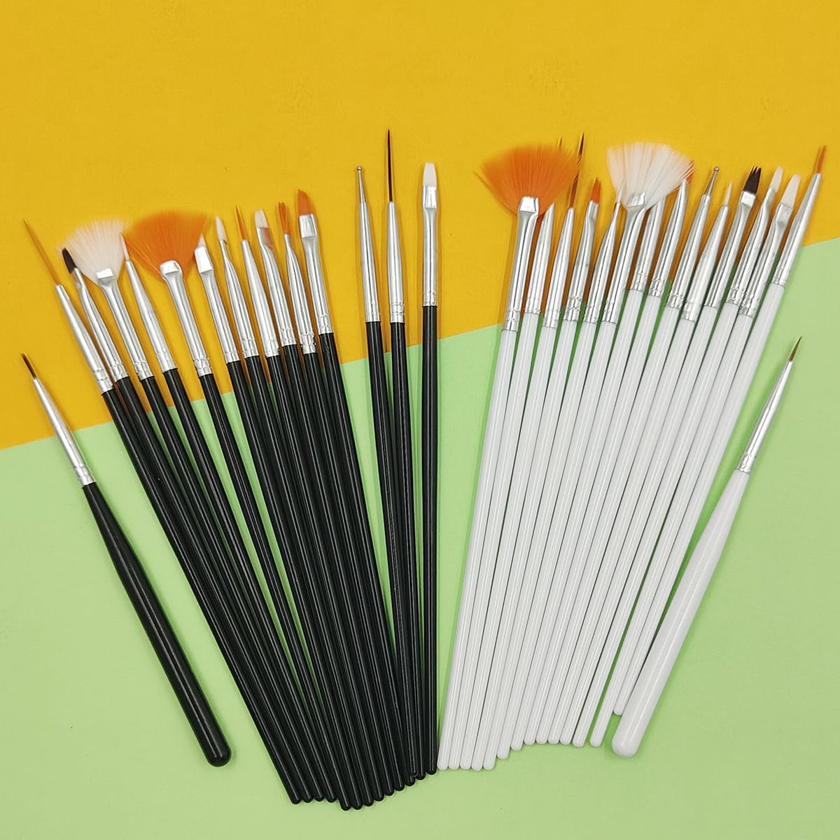 30 Pcs Food Safe Cake Decorating Brushes - Professional Baking Paint Brushes for Cookies, Cupcakes & Fondant (Black & White) - Perfect for Birthday, Wedding & DIY Dessert Decoration