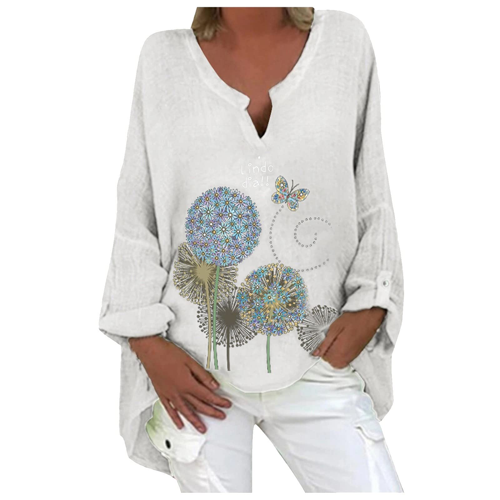 Floral Print Casual Tunic Top for Women - Crewneck Summer & Fall Blouse, Workout Tank Top - Perfect for Office, Gym, and Everyday Wear