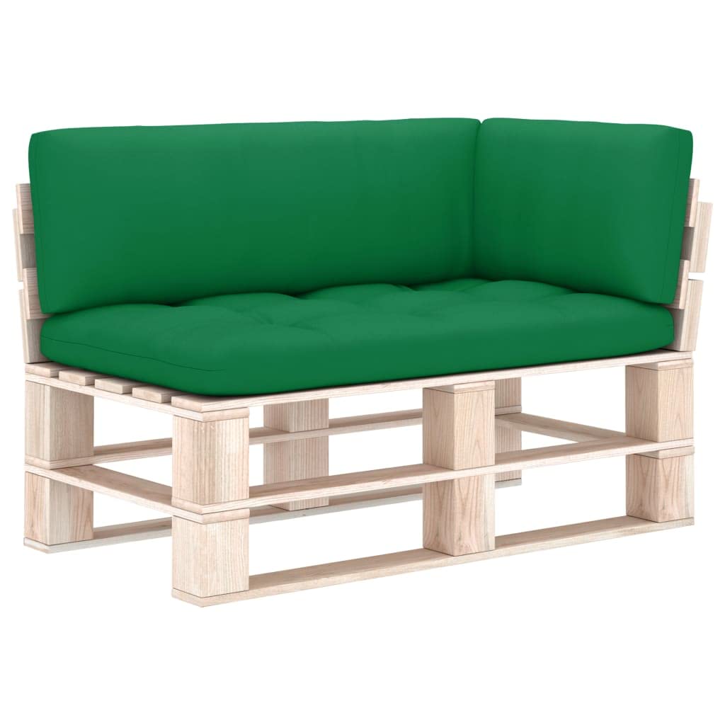 **3-Piece Thickly Padded Pallet Sofa Cushions Set - Green Outdoor Patio Furniture Cushions for Comfortable Seating | Perfect for Garden, Deck, and Backyard Relaxation**