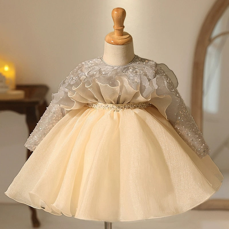 Princess Ball Gown for Girls - Elegant Puff Sleeve Birthday Party Dress for Kids | Perfect for Birthday Parties, Pageants, and Special Occasions