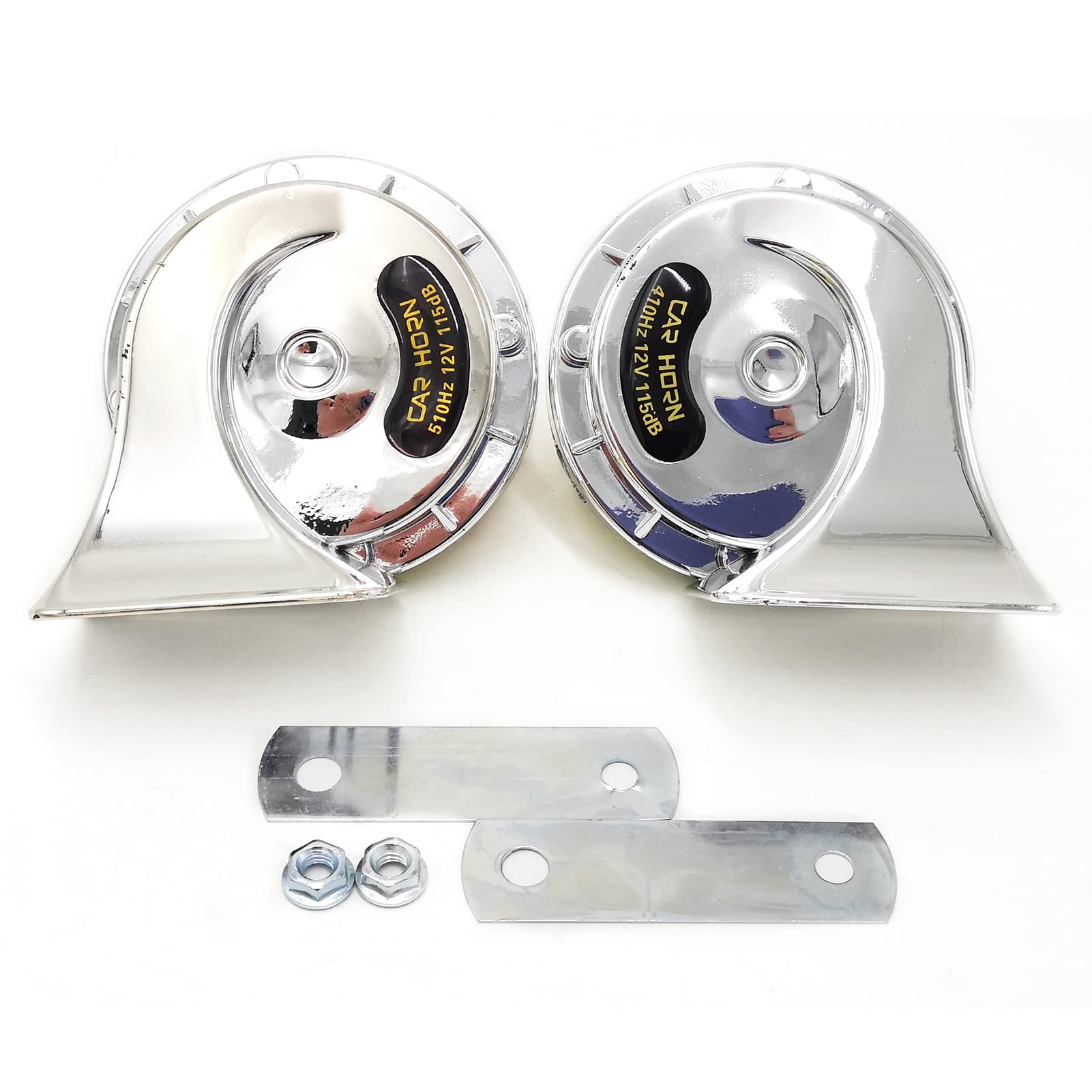 Shkalacar 2Pcs 12V Loud Dual Tone Electric Snail Horns for Motorcycles, Cars & Small Boats - Upgrade Your Vehicle Sound System for Safety & Style