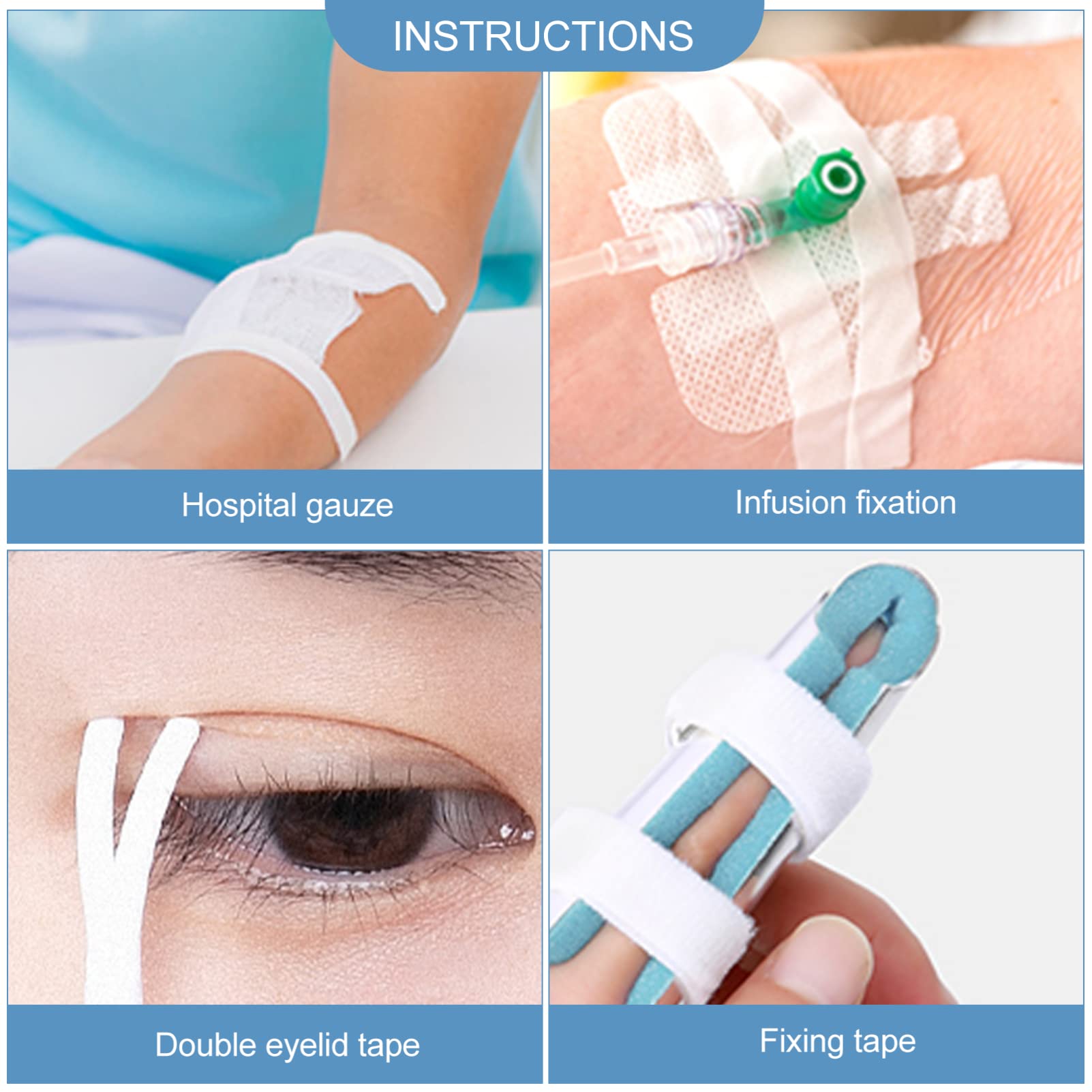 NOLITOY 24 Rolls Medical Tape - Waterproof Adhesive Bandage for Wound Care, First Aid, Sports Injuries | Hypoallergenic White Fixing Tape for Sensitive Skin | Ideal for Hospitals, Clinics & Home First Aid Kits